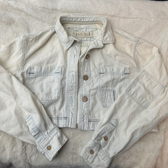 We The Free Jackets & Blazers - Free people light blue denim cropped jacket